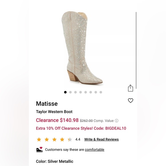 Silver metallic MatisseTaylor Western Boot - Picture 8 of 10